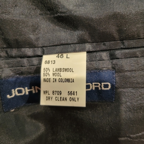 John Ashford size 46 L blue wool/lambs wool sports coat blazer - Picture 4 of 5